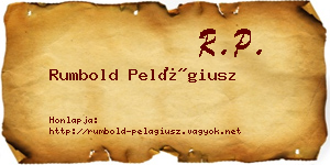 Rumbold Pelágiusz névjegykártya